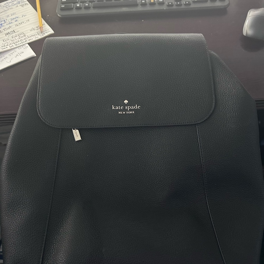 Kate Spade Black Leather Backpack